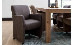 Goossens eetkamerstoel alex grijs microvezel - 8160951-01