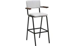 Goossens barstoel chaplin wit leer - 8170398-01