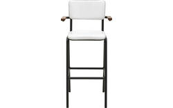 Goossens barstoel chaplin wit leer - 8170398-01