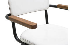 Goossens barstoel chaplin wit leer - 8170398-01