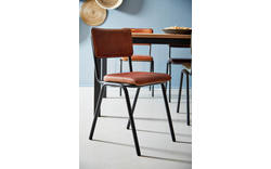 Goossens eetkamerstoel chaplin bruin leer - 8150555-01