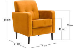 Goossens fauteuil hipp geel stof - 8171442-01