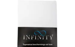 Goossens boxspringbeschermingsset infinity bbs luxe 8 13 cm wit stof - 8180028-02