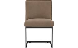 Goossens excellent eetkamerstoel tom bruin leer - 8180200-03-zwartepoot