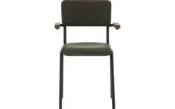 Goossens eetkamerstoel chaplin groen leer - 8181082-02