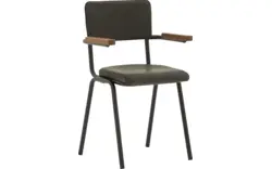Goossens eetkamerstoel chaplin groen leer - 8181082-02
