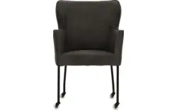 Goossens excellent eetkamerstoel leogang zwart leer - 8181151-02