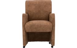 Goossens eetkamerstoel alex bruin microvezel - 8181158-02