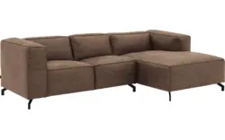 Goossens loungebank calvin bruin micro leer - 8181170-627-01