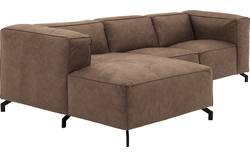Goossens loungebank calvin bruin micro leer - 8181170-627-01-gespiegeld