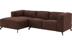 Goossens loungebank calvin bruin micro leer - 8181170-631-02-gespiegeld