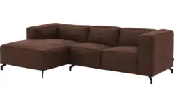 Goossens loungebank calvin bruin micro leer - 8181170-631-01-gespiegeld