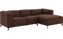 Goossens loungebank calvin bruin micro leer - 8181170-631-02