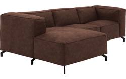 Goossens loungebank calvin bruin micro leer - 8181170-631-01-gespiegeld