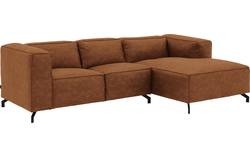 Goossens loungebank calvin bruin micro leer - 8181170-633-02