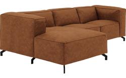 Goossens loungebank calvin bruin micro leer - 8181170-633-01-gespiegeld