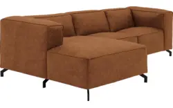 Goossens loungebank calvin bruin micro leer - 8181170-633-01-gespiegeld