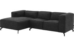 Goossens loungebank calvin grijs micro leer - 8181170-634-02-gespiegeld