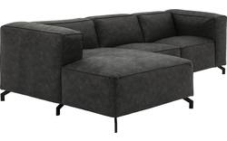 Goossens loungebank calvin grijs micro leer - 8181170-635-01-gespiegeld