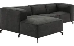 Goossens loungebank calvin grijs micro leer - 8181170-635-01-gespiegeld