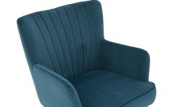 Goossens eetkamerstoel rob blauw stof - 8181185-02