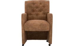 Goossens eetkamerstoel oliver bruin microvezel - 8181410-04