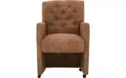 Goossens eetkamerstoel oliver bruin microvezel - 8181410-04