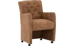 Goossens eetkamerstoel oliver bruin microvezel - 8181410-04