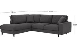 Goossens hoekbank jonas grijs stof - 8181633-1456-01-gespiegeld