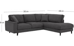 Goossens hoekbank jonas grijs stof - 8181633-1456-01