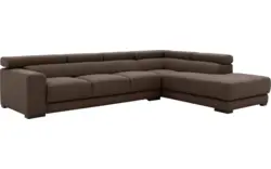 Goossens hoekbank nora bruin stof - 8190040-211-01-gespiegeld