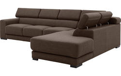 Goossens hoekbank nora bruin stof - 8190040-211-01-gespiegeld