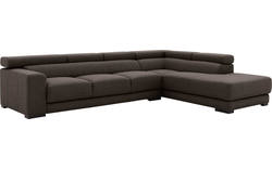 Goossens hoekbank nora bruin stof - 8190040-213-01-gespiegeld