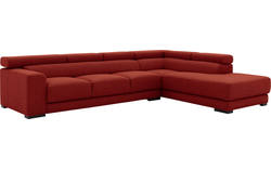 Goossens hoekbank nora rood stof - 8190040-216-01-gespiegeld
