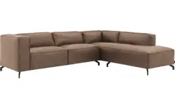 Goossens hoekbank calvin bruin micro leer - 8190066-627-01-gespiegeld