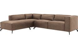 Goossens hoekbank calvin bruin micro leer - 8190066-627-01