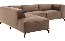Goossens hoekbank calvin bruin micro leer - 8190066-627-01