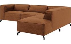 Goossens hoekbank calvin bruin micro leer - 8190066-633-01-gespiegeld