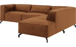 Goossens hoekbank calvin bruin micro leer - 8190066-633-01-gespiegeld