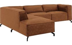 Goossens hoekbank calvin bruin micro leer - 8190066-633-01
