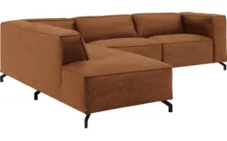 Goossens hoekbank calvin bruin micro leer - 8190066-633-01