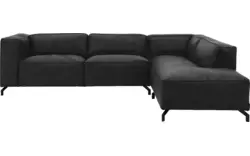Goossens hoekbank calvin grijs micro leer - 8190066-634-01-gespiegeld