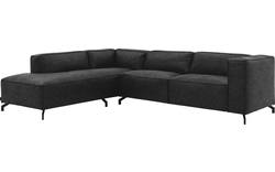 Goossens hoekbank calvin grijs micro leer - 8190066-634-02