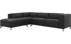 Goossens hoekbank calvin grijs micro leer - 8190066-634-01