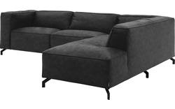 Goossens hoekbank calvin grijs micro leer - 8190066-634-01-gespiegeld