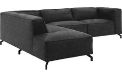 Goossens hoekbank calvin grijs micro leer - 8190066-634-01