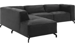 Goossens hoekbank calvin grijs micro leer - 8190066-634-01