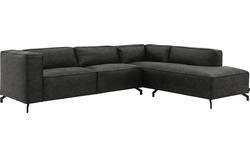 Goossens hoekbank calvin grijs micro leer - 8190066-635-01-gespiegeld