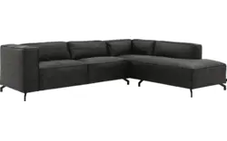 Goossens hoekbank calvin grijs micro leer - 8190066-635-01-gespiegeld