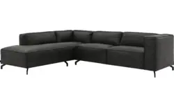 Goossens hoekbank calvin grijs micro leer - 8190066-635-01